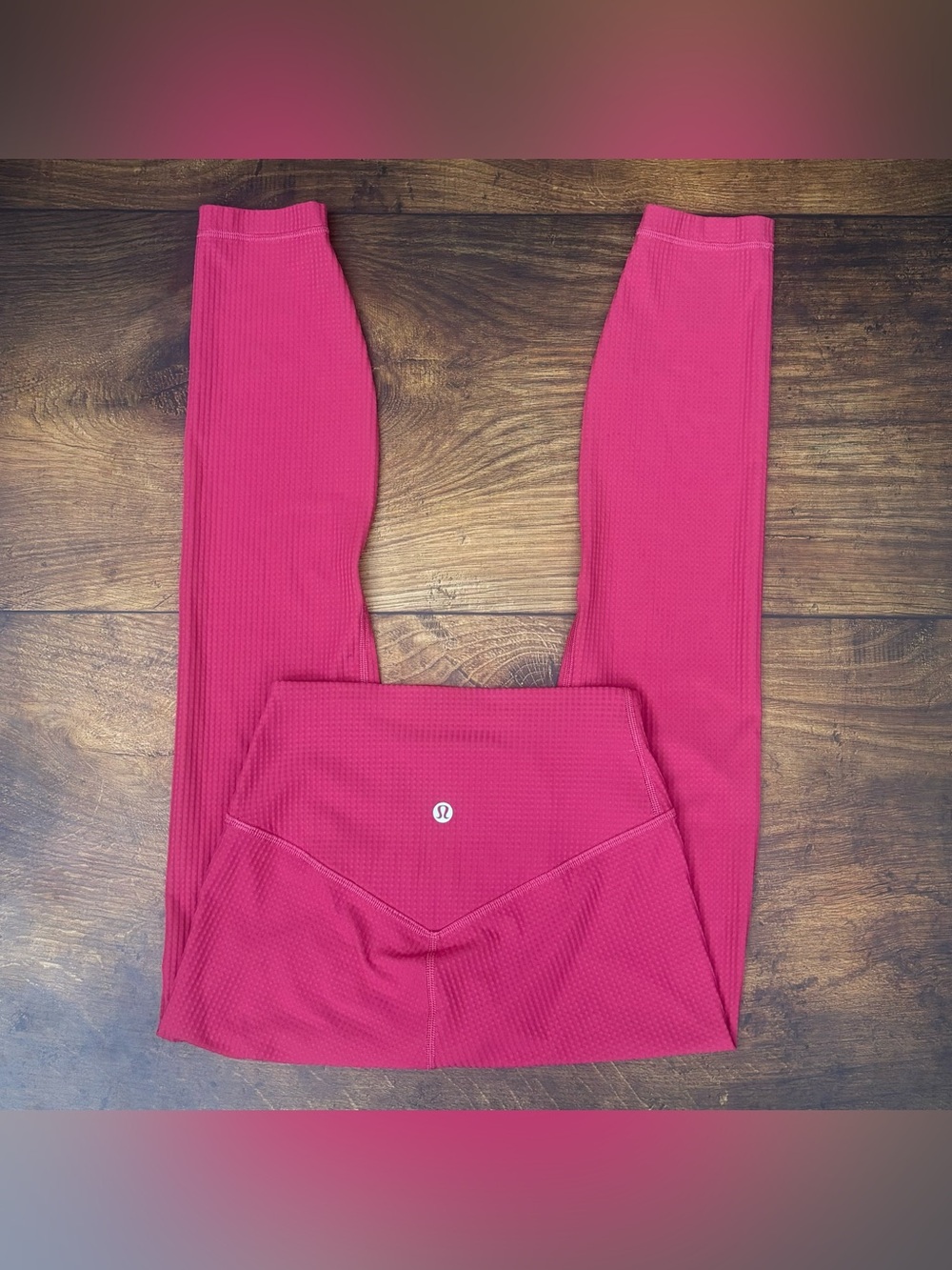 Lululemon V Waist Yoga Tight 25" *Grid Texture In Vintage Rose Size 2